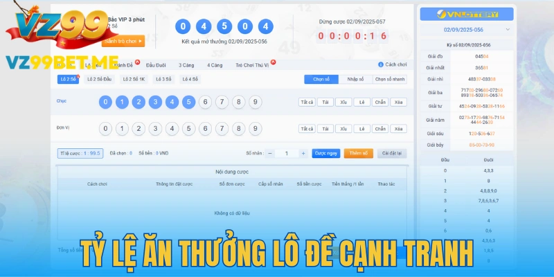 Sảnh xổ số trả thưởng cao, cực hấp dẫn